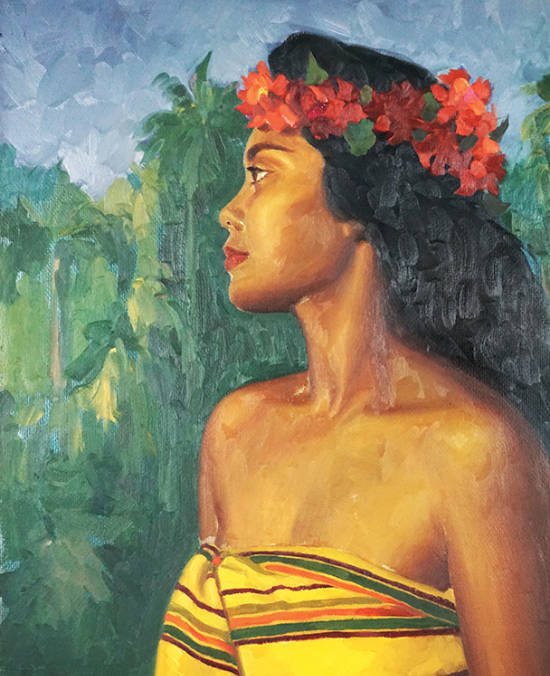 Hawaiian Wahine, artwork by Ralph Burke Tyree